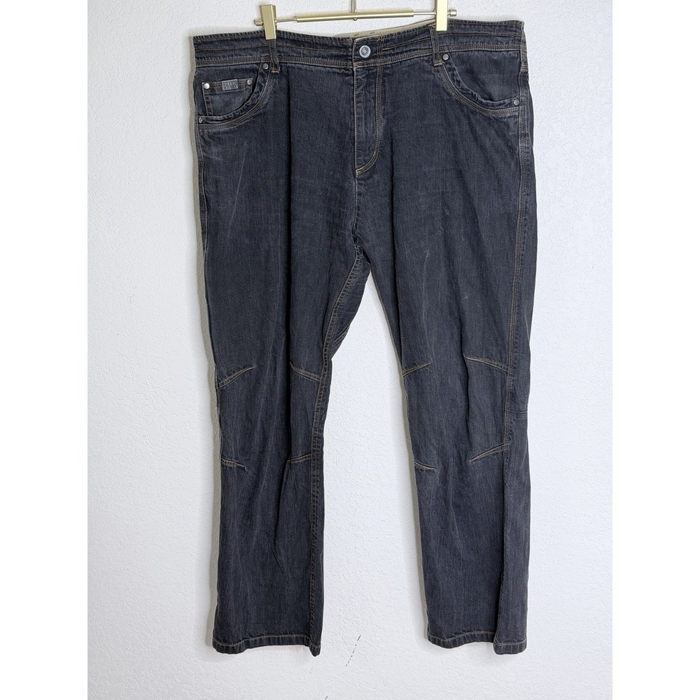 Kuhl Riot Jeans Mens 40x32 Vintage Patina Dye Black Gray Hiking Outdoors